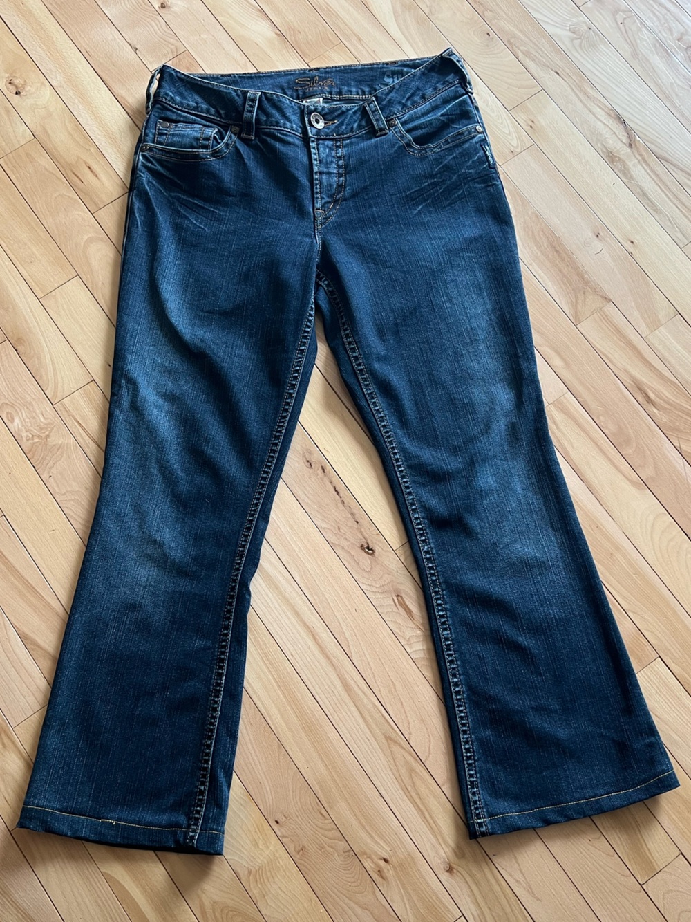 NOT AVAILABLE Silver Suki Bootcut Jeans 30/32 Dark  Rise Stretch Denim Y2K
